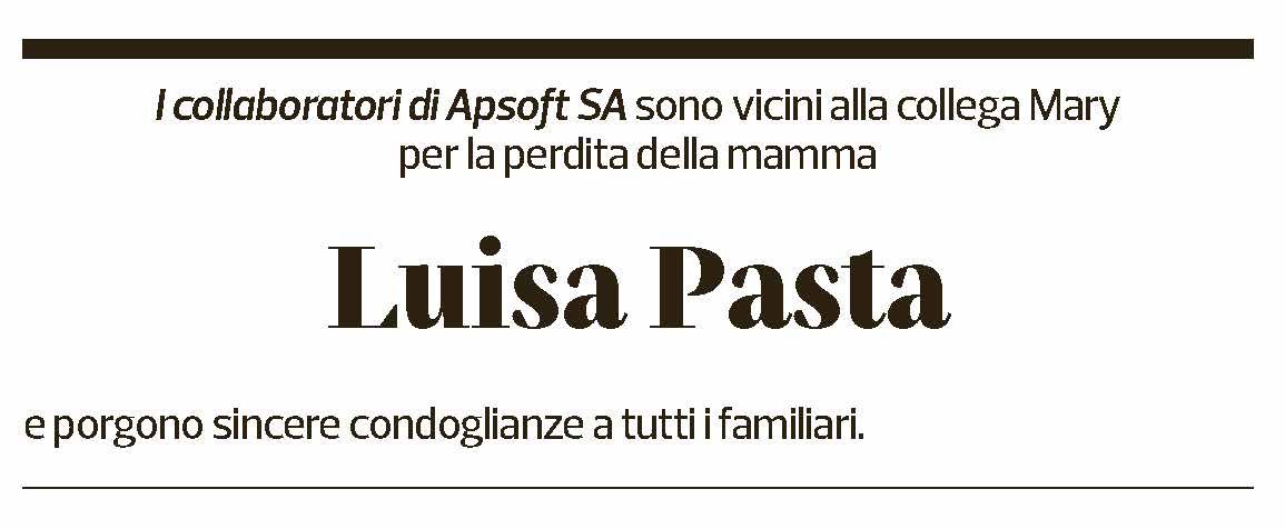 Annuncio funebre Luisa Pasta