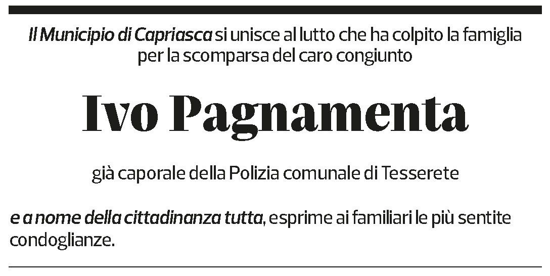 Annuncio funebre Ivo Pagnamenta