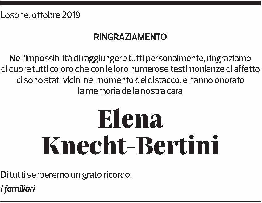 Annuncio funebre Elena Knecht-bertini