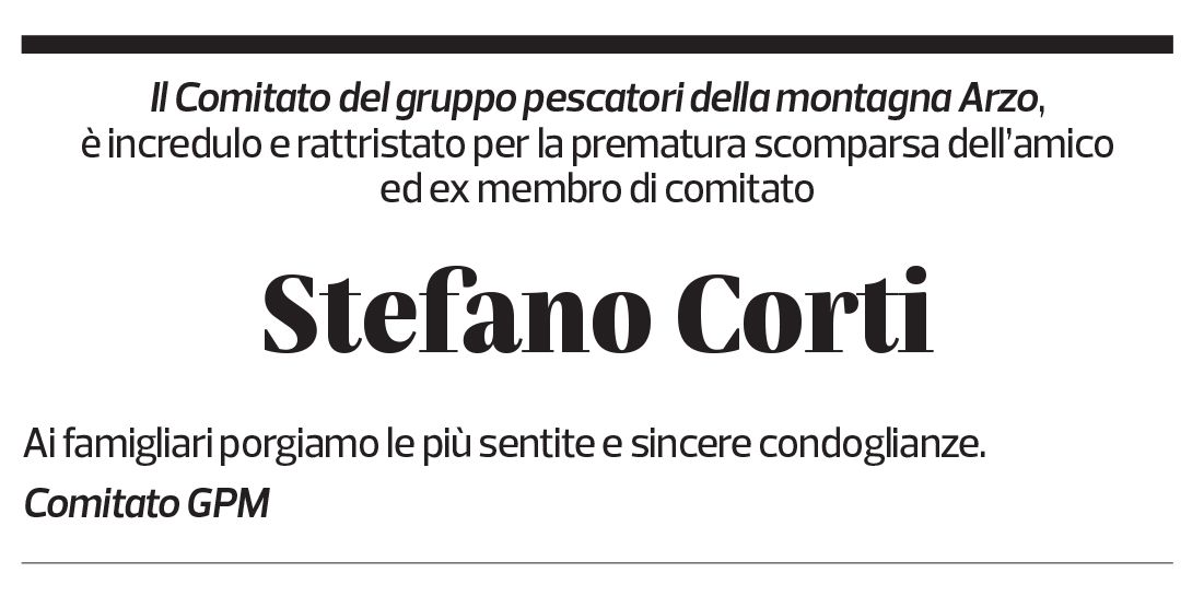 Annuncio funebre Stefano Corti