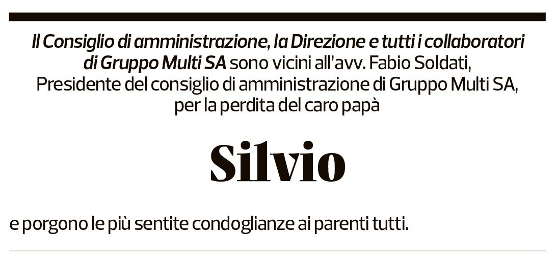 Annuncio funebre Silvio Soldati