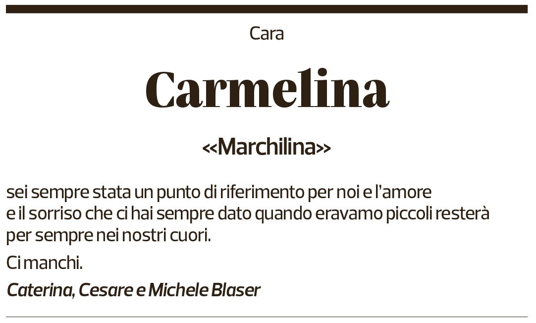 Annuncio funebre Carmela Basile