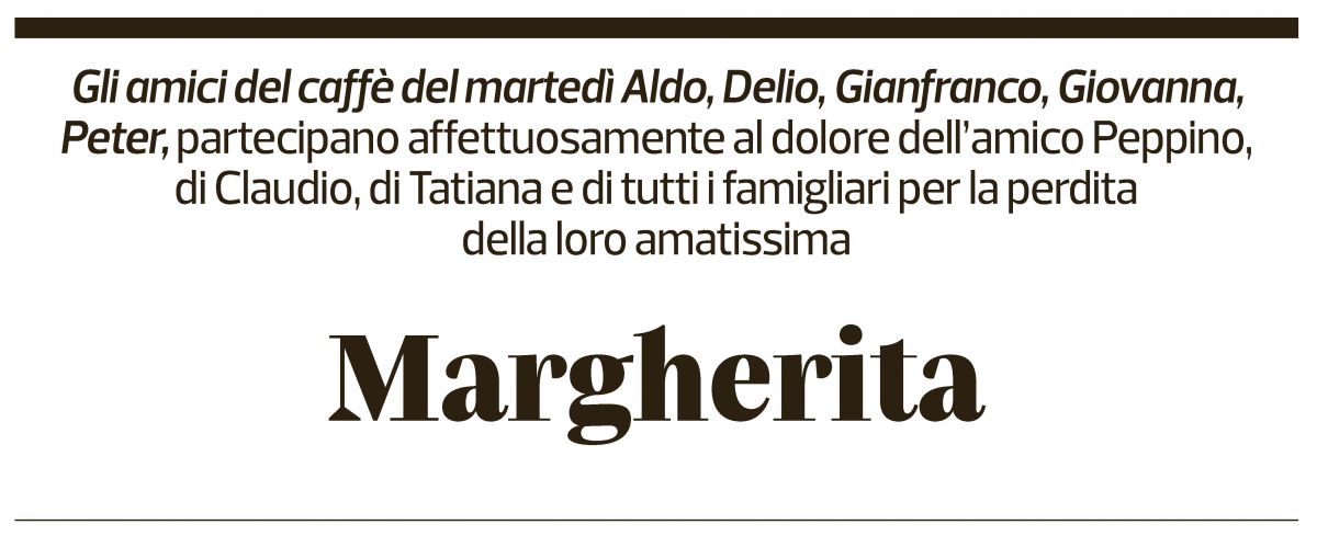 Annuncio funebre Margherita Zampini
