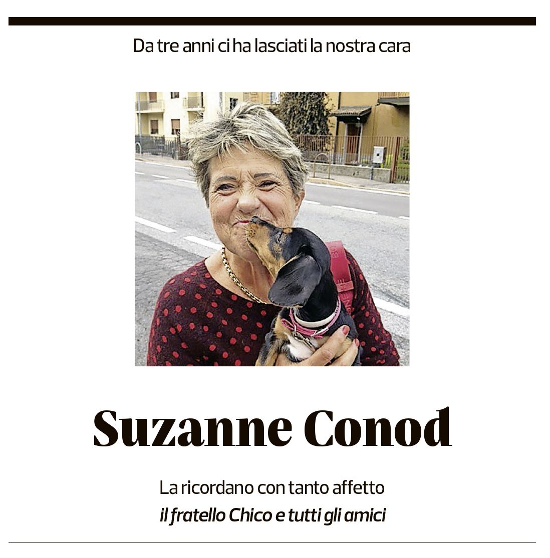 Annuncio funebre Suzanne Conod