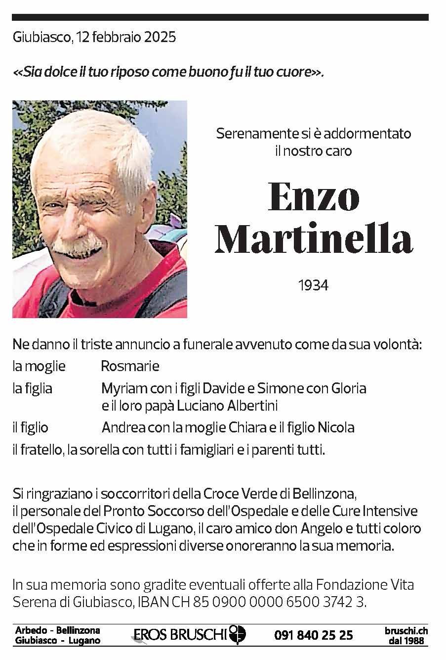 Annuncio funebre Enzo Martinella