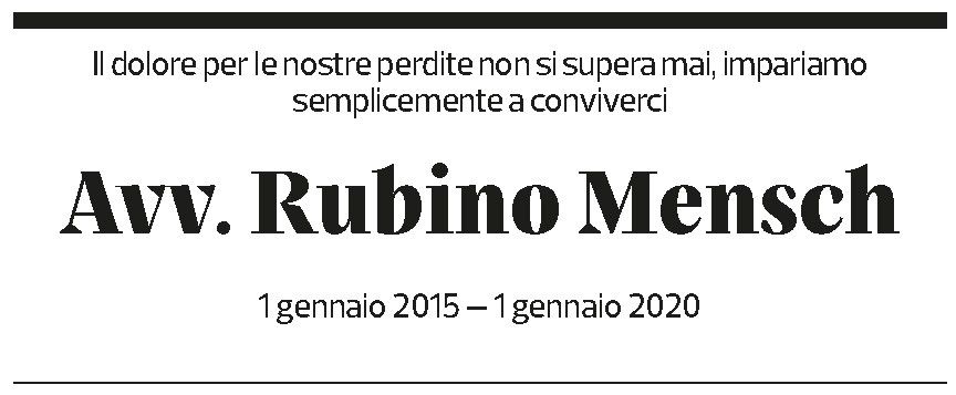 Annuncio funebre Rubino Mensch