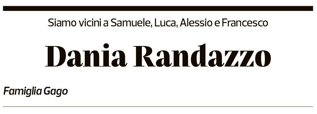 Annuncio funebre Dania Randazzo