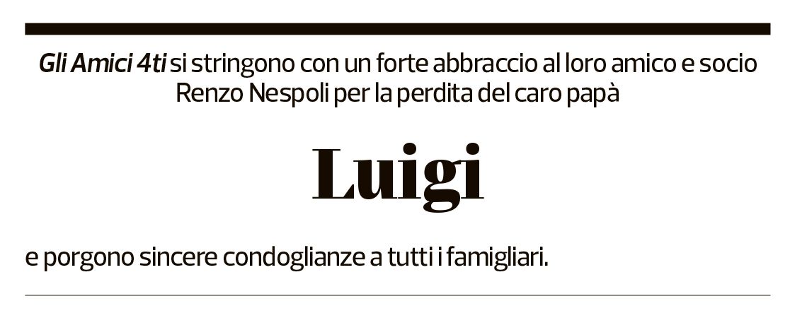 Annuncio funebre Luigi Nespoli