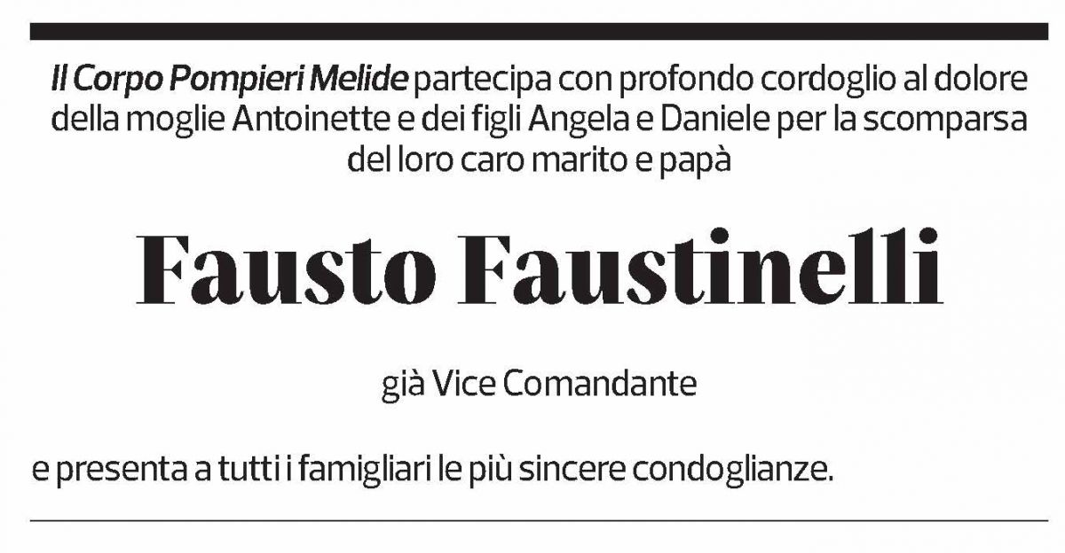 Annuncio funebre Fausto Faustinelli