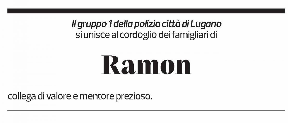 Annuncio funebre Ramon Martignoni