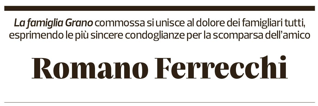 Annuncio funebre Romano Ferrecchi