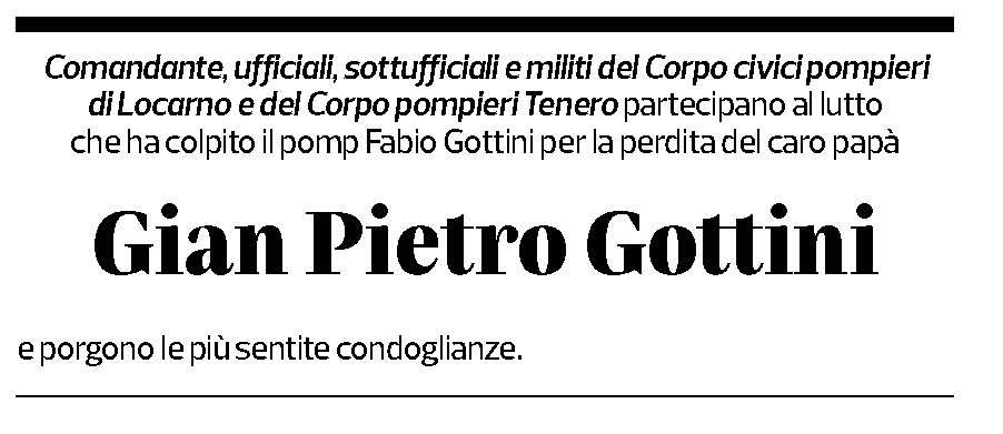 Annuncio funebre Gian Pietro Gottini