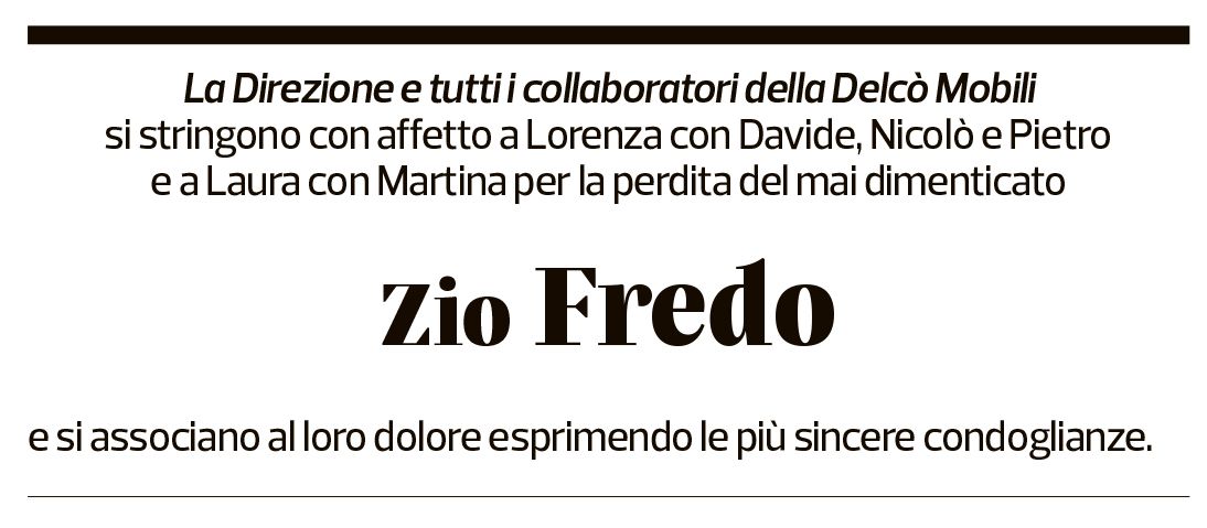 Annuncio funebre Alfredo Delcò