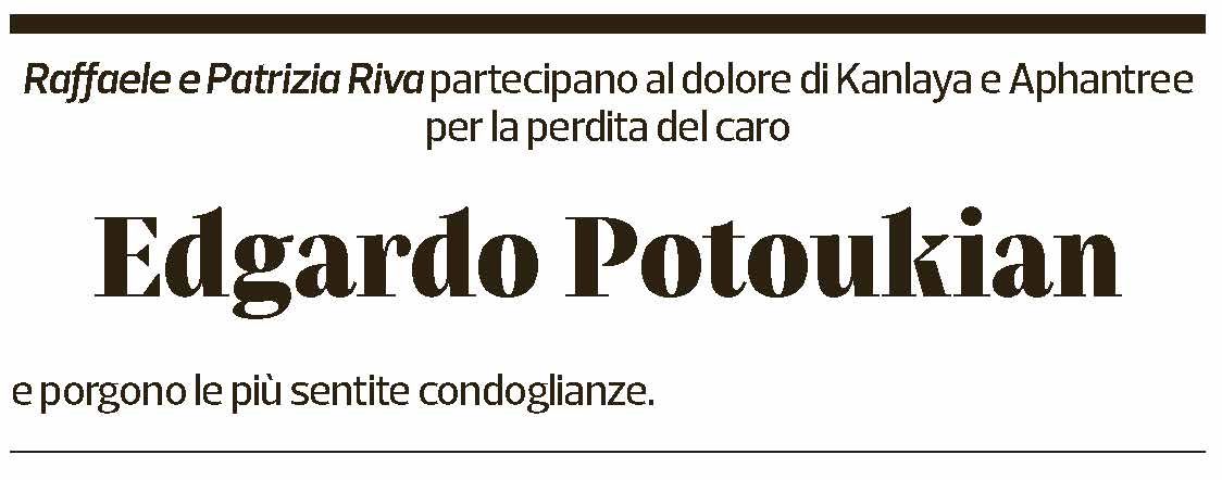 Annuncio funebre Edgardo Potoukian