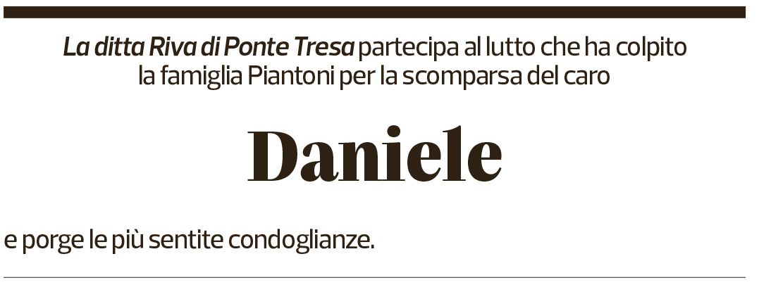 Annuncio funebre Daniele Piantoni