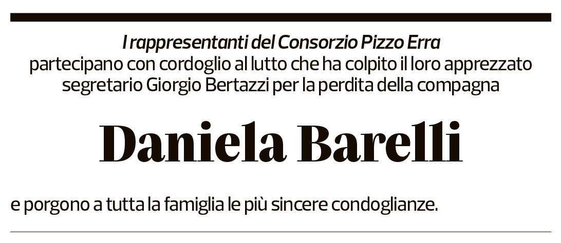 Annuncio funebre Daniela Barelli