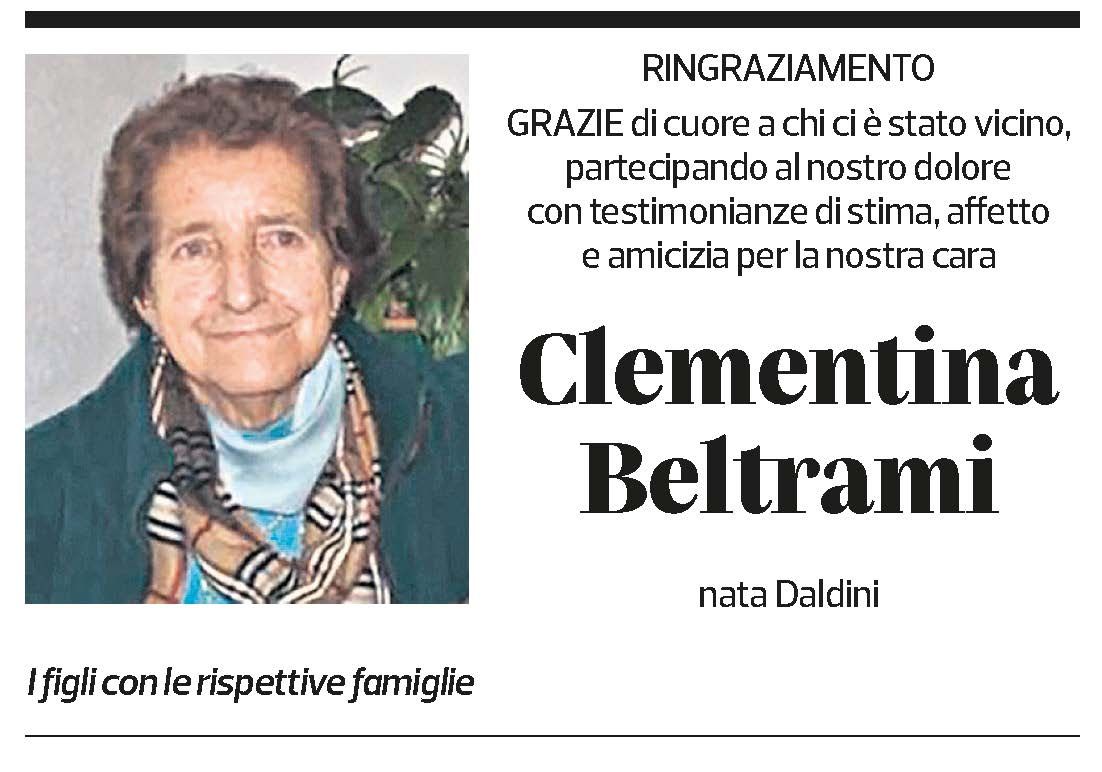 Annuncio funebre Clementina Beltrami