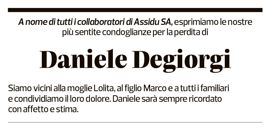 Annuncio funebre Daniele Degiorgi