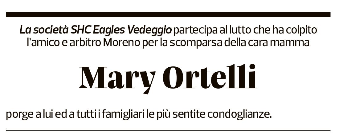 Annuncio funebre Maria Ortelli