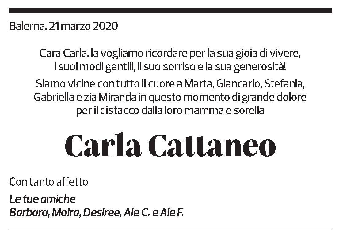 Annuncio funebre Carla Cattaneo Regazzi