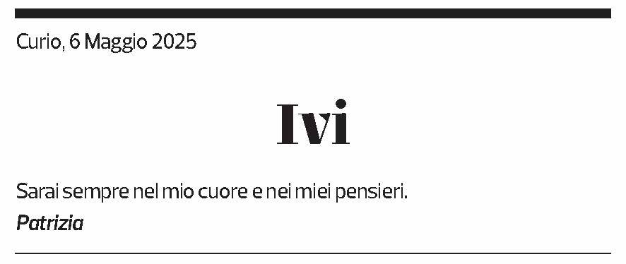 Annuncio funebre Ivana 