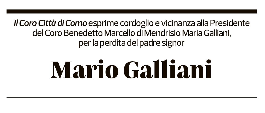 Annuncio funebre Mario Galliani