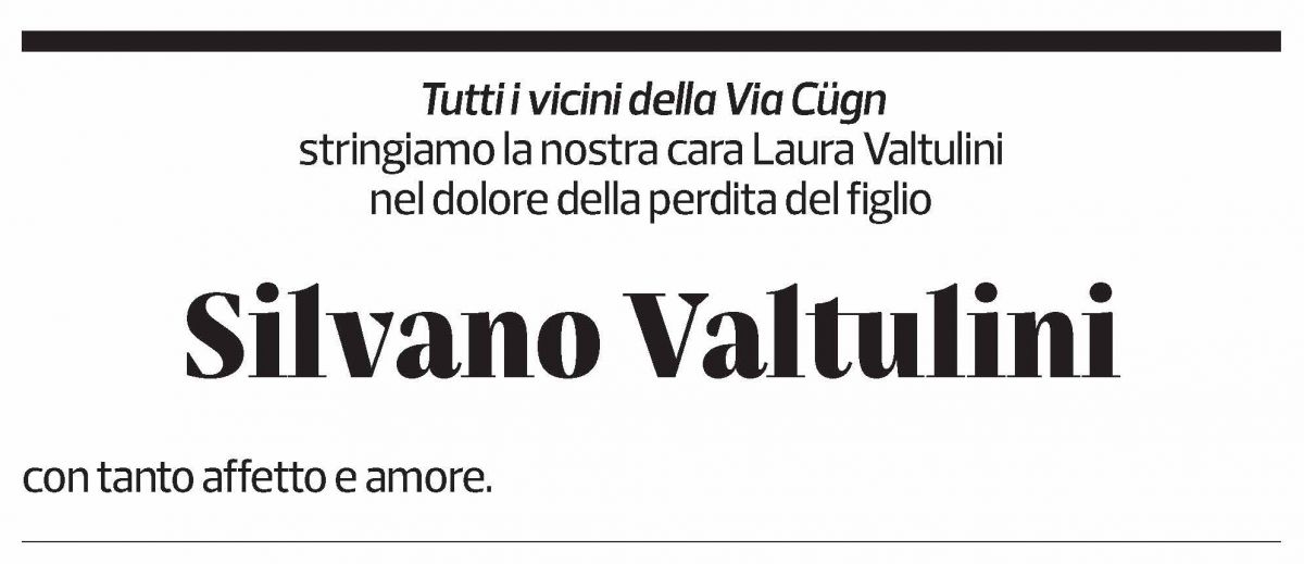Annuncio funebre Silvano Valtulini