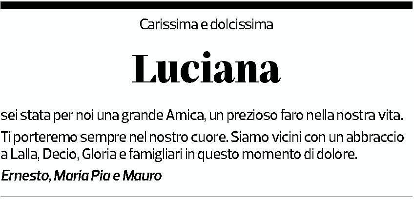 Annuncio funebre Luciana 