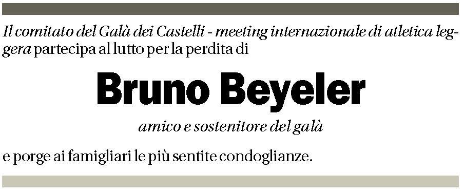 Annuncio funebre Bruno Beyeler