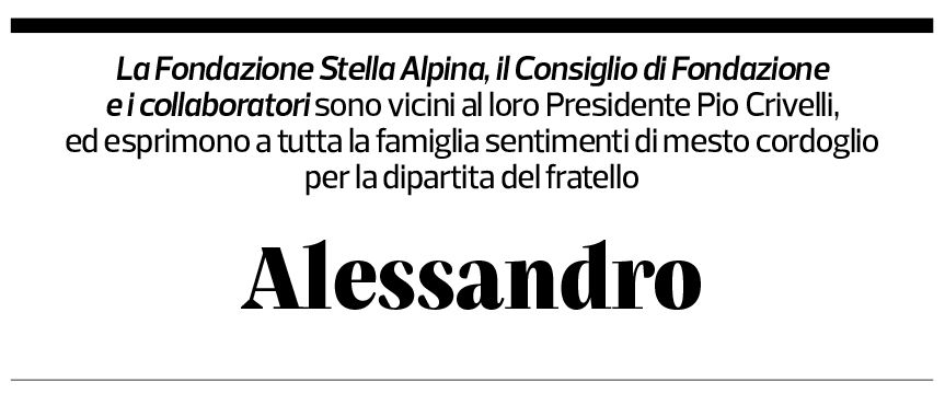 Annuncio funebre Alessandro Crivellli