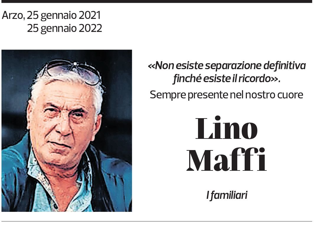 Annuncio funebre Lino Maffi