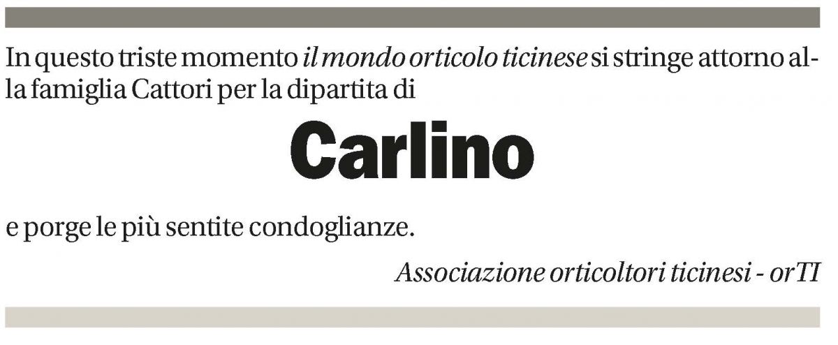 Annuncio funebre Carlo Cattori