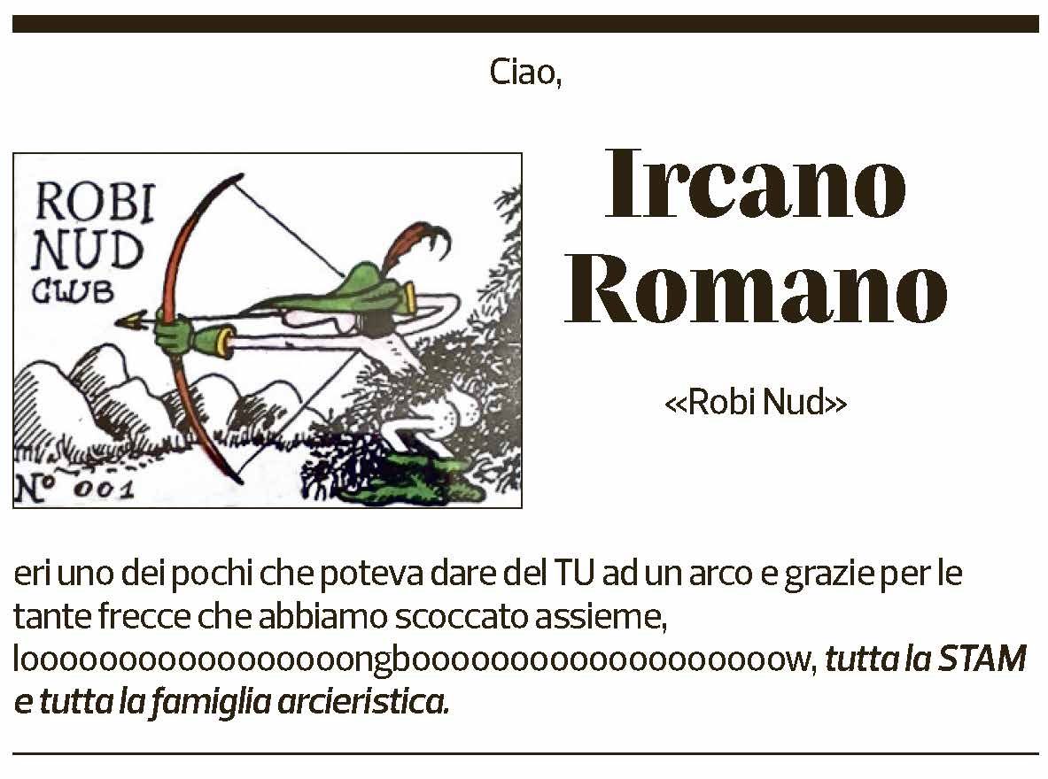 Annuncio funebre Ircano Romani