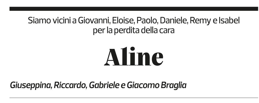 Annuncio funebre Aline Ghezzi