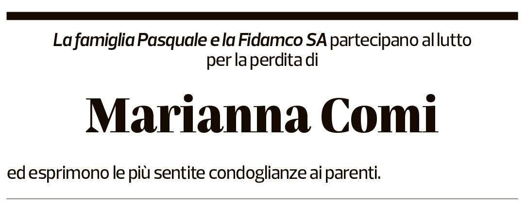 Annuncio funebre Marianna Comi