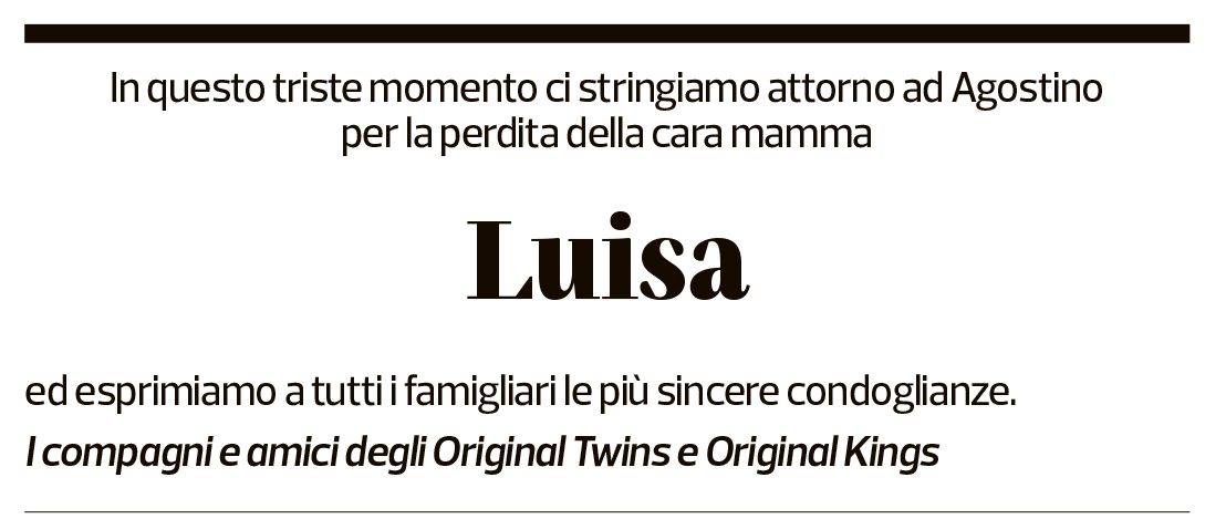 Annuncio funebre Luisa Mini Foletti