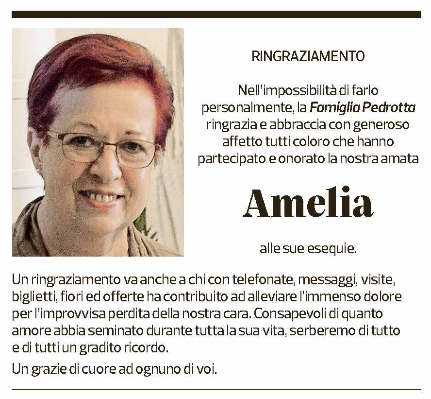 Annuncio funebre Amelia Pedrotta