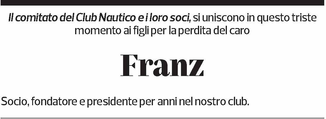 Annuncio funebre Franz Ackermann