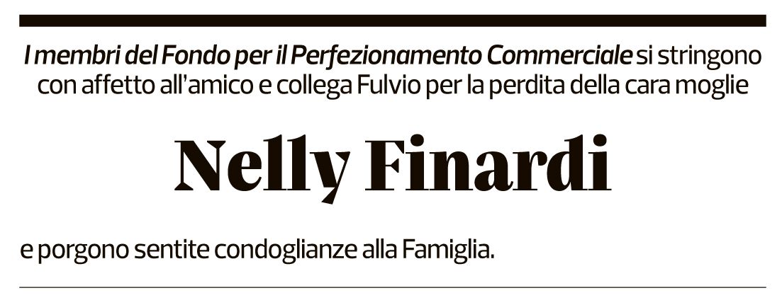 Annuncio funebre Nelly Finardi