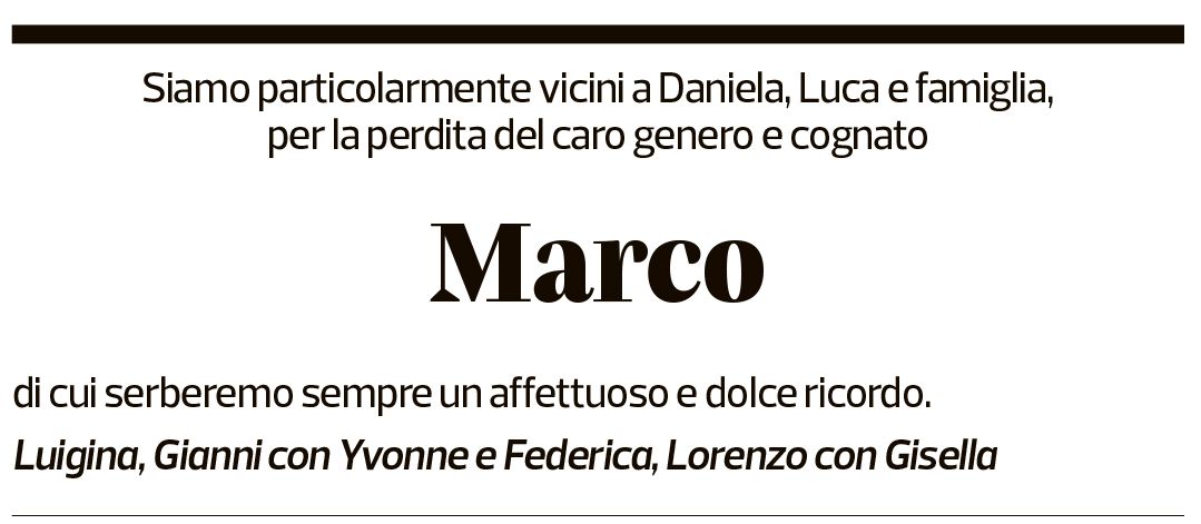 Annuncio funebre Marco Morelli