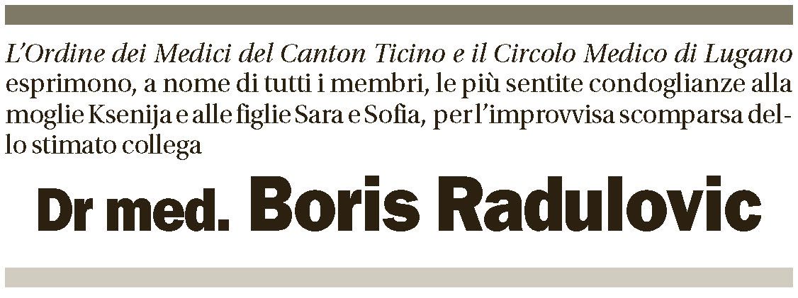 Annuncio funebre Boris Radulovic
