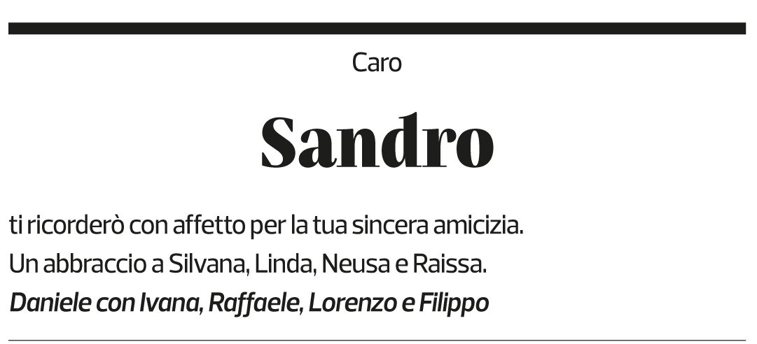 Annuncio funebre Sandro 
