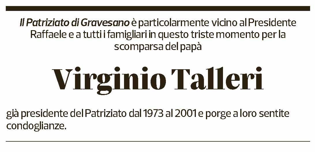 Annuncio funebre Virginio Talleri