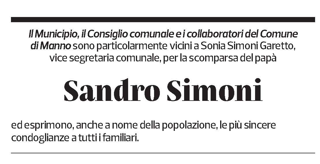 Annuncio funebre Sandro Simoni