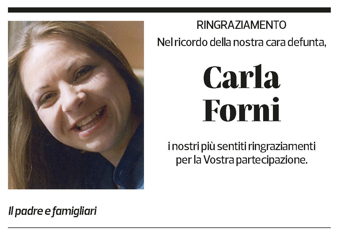 Annuncio funebre Carla Forni