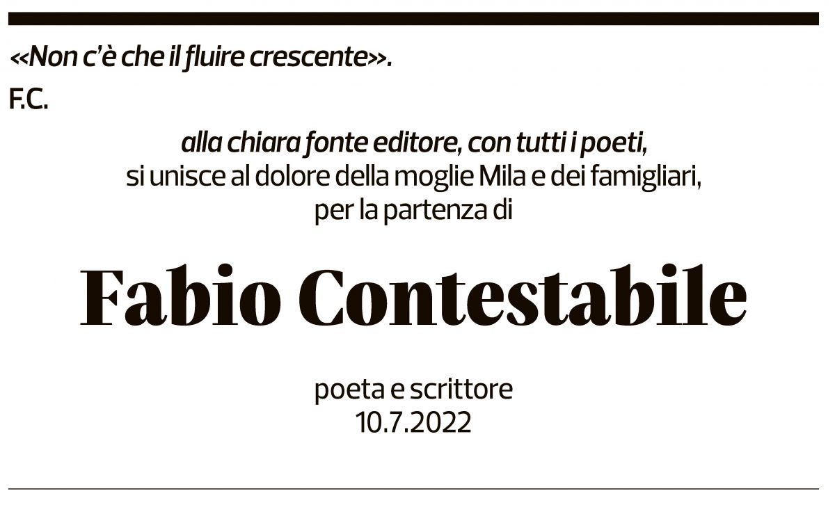 Annuncio funebre Fabio Contestabile