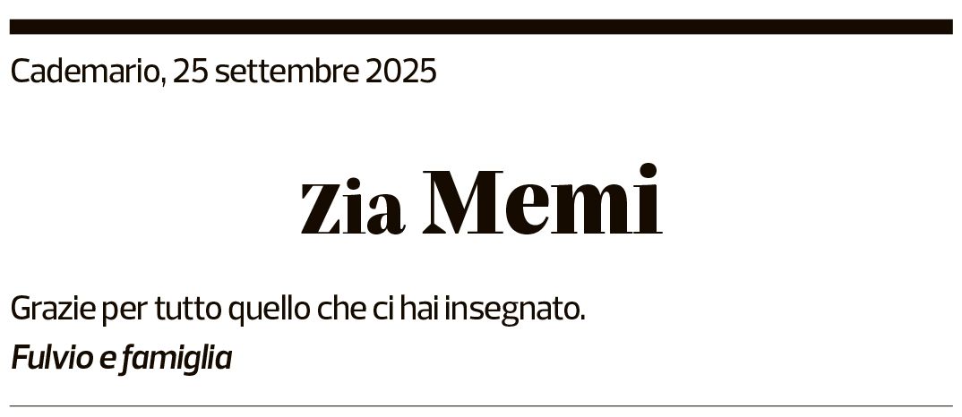 Annuncio funebre Noemi Bellotti