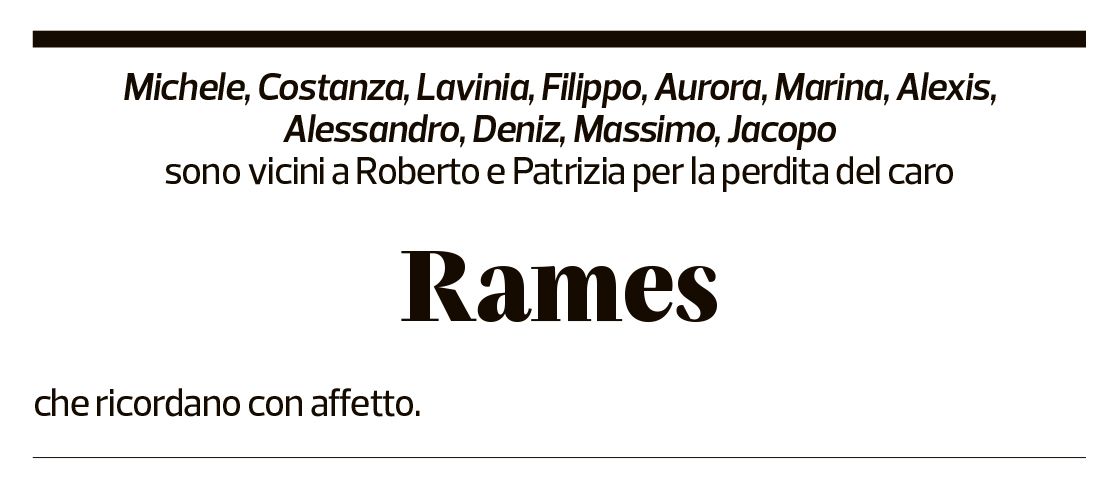 Annuncio funebre Rames Mayer