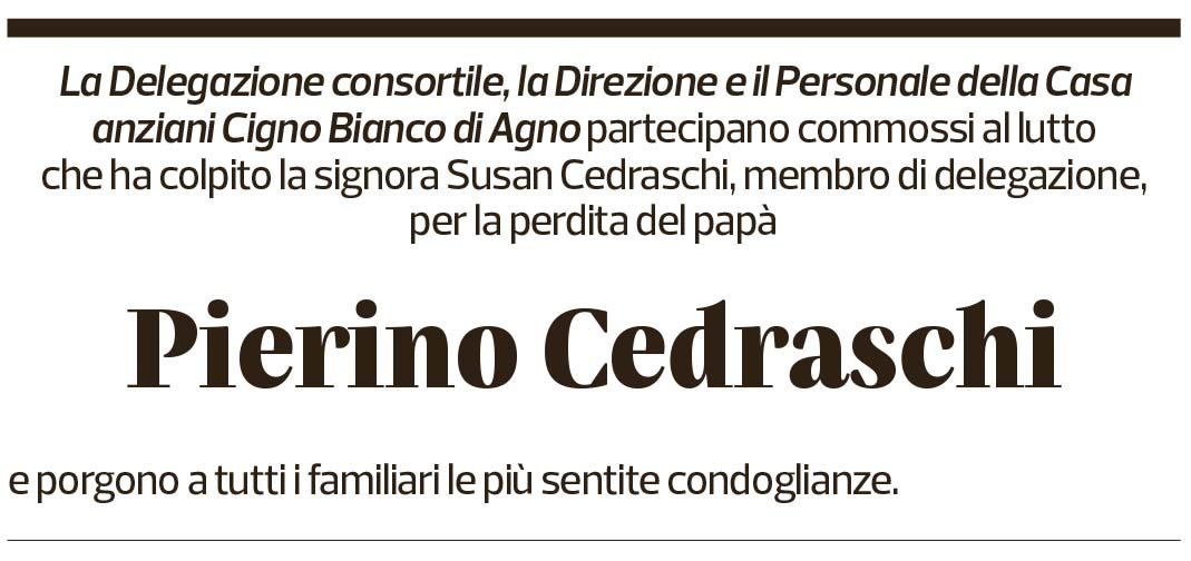 Annuncio funebre Pierino Cedraschi