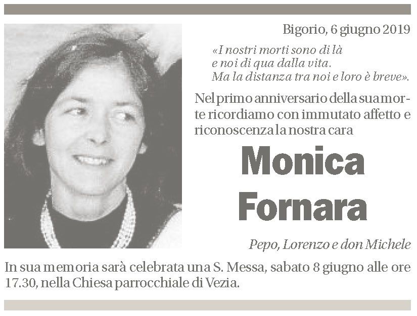 Annuncio funebre Monica Fornara